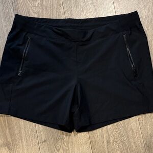 Women's Black Athletic Shorts with Zipper Pockets